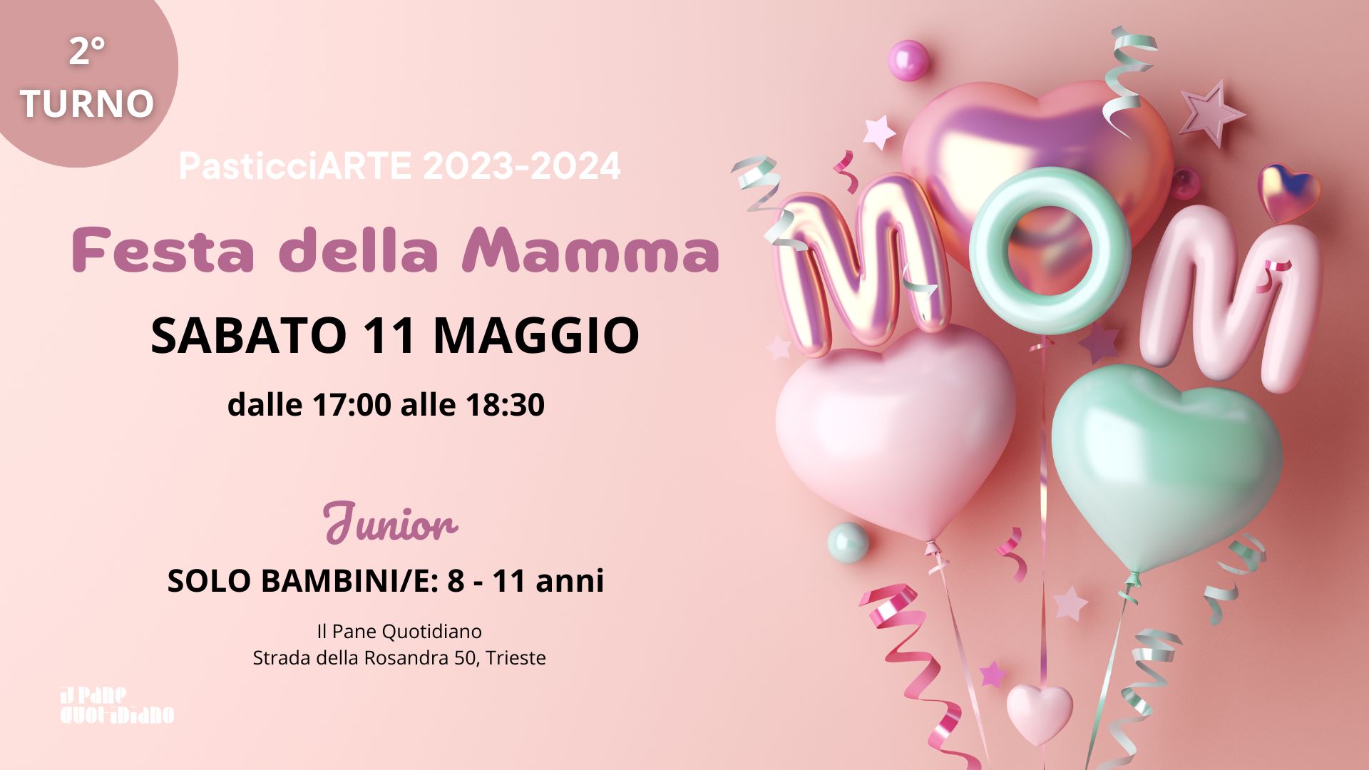 CORSO PASTICCIARTE JUNIOR - FESTA DELLA MAMMA 2 turno