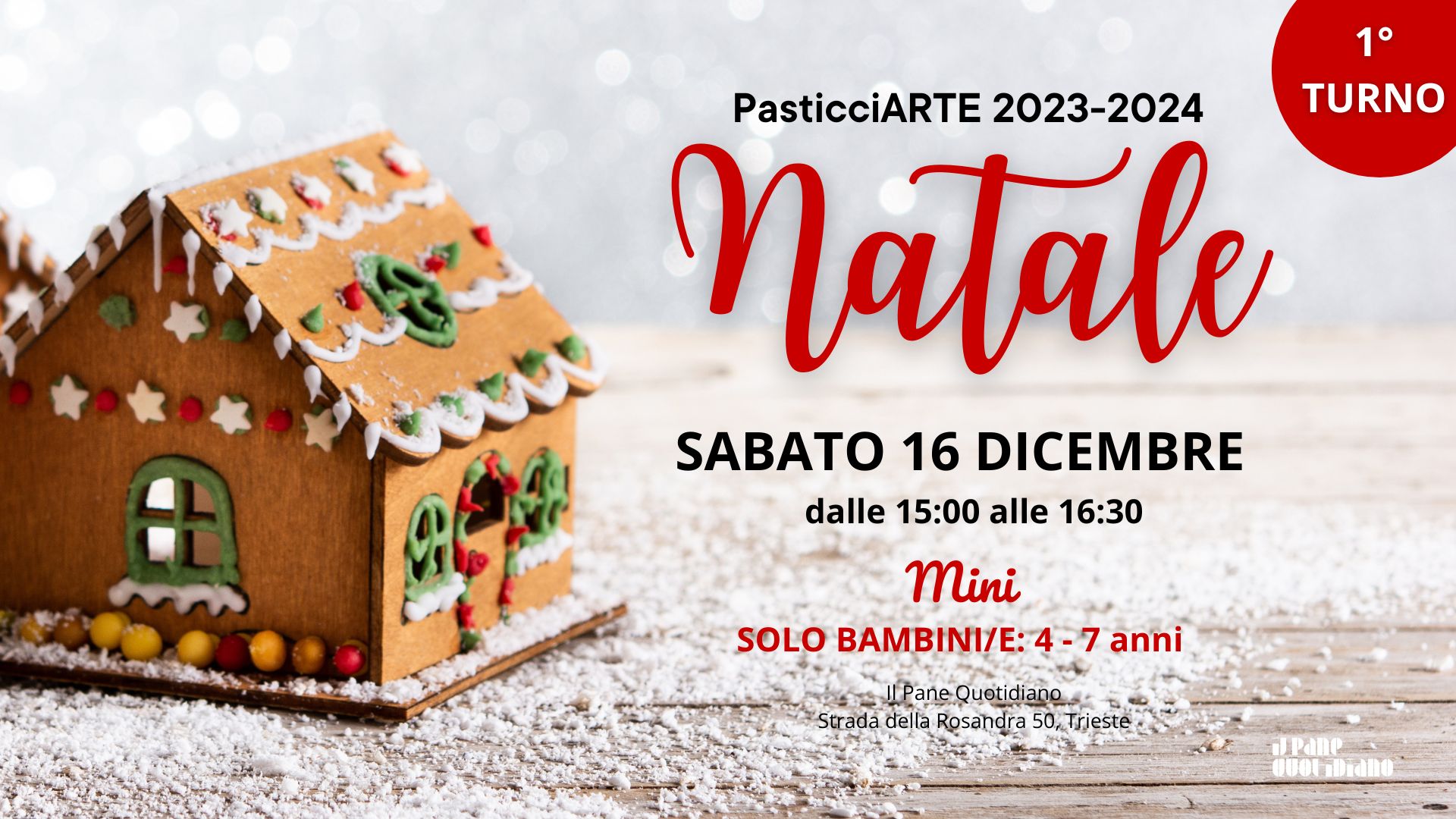 CORSO PASTICCIARTE JUNIOR - NATALE 1 turno
