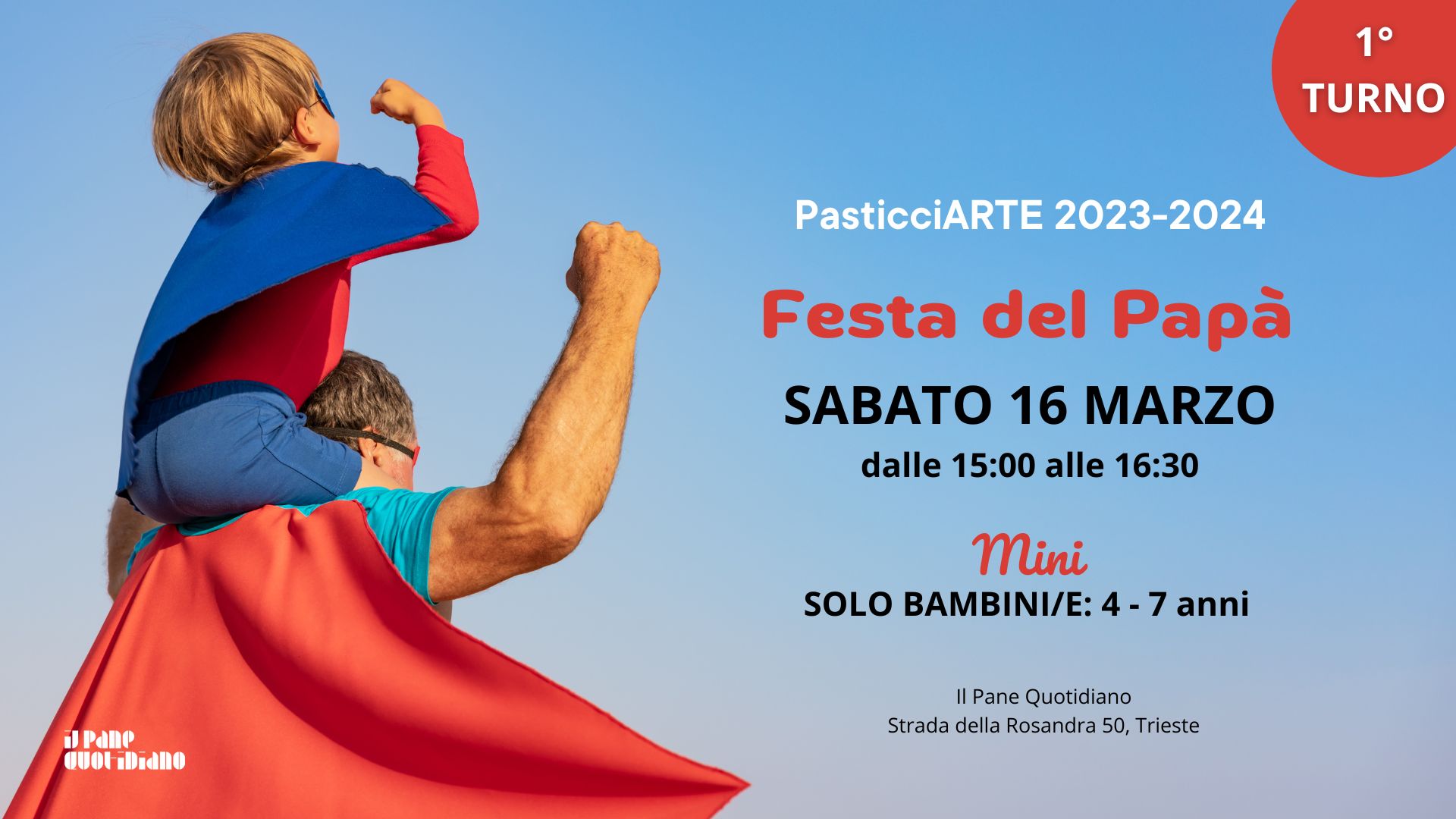 CORSO PASTICCIARTE JUNIOR -  FESTA DEL PAPA' 1 turno
