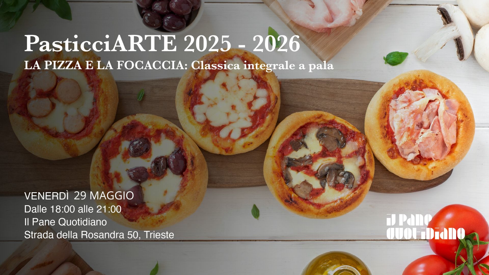 LA PIZZA E LA FOCACCIA: Classica, integrale a pala